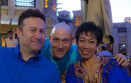 More gorgeous people Michael, Jay and Virina at dinner one night.